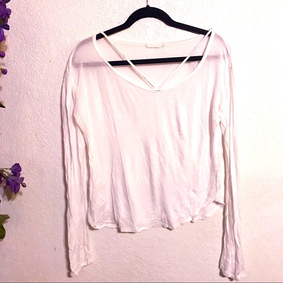 wasabi + mint Tops - Strappy Long Sleeve Crop Top